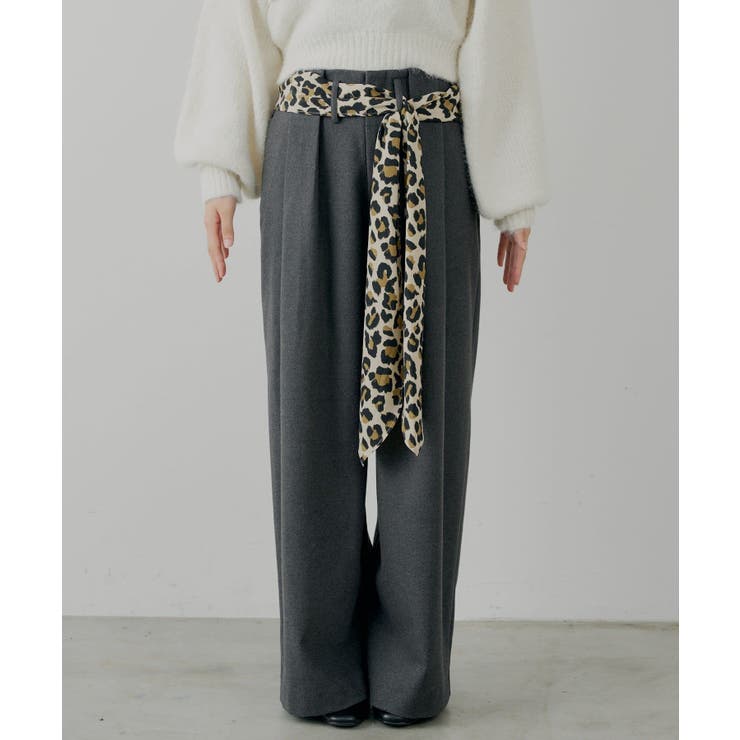 【Chico】スカーフベルト付ダブルタックウールスラックス | PAL GROUP OUTLET | 詳細画像3 