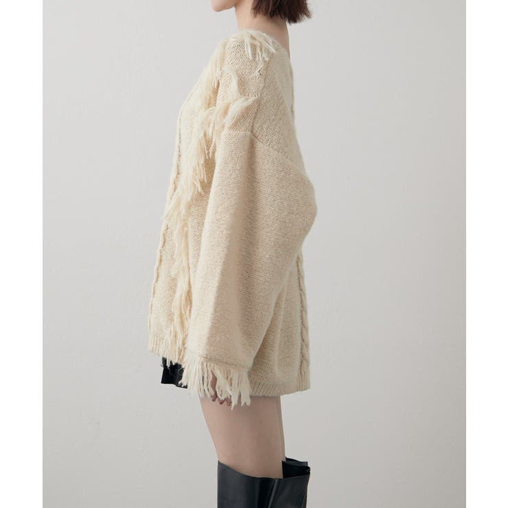 【mystic】[mline]フリンジＶニット | PAL GROUP OUTLET | 詳細画像19 