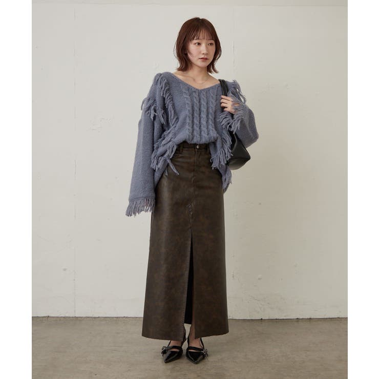 【mystic】[mline]フリンジＶニット | PAL GROUP OUTLET | 詳細画像32 