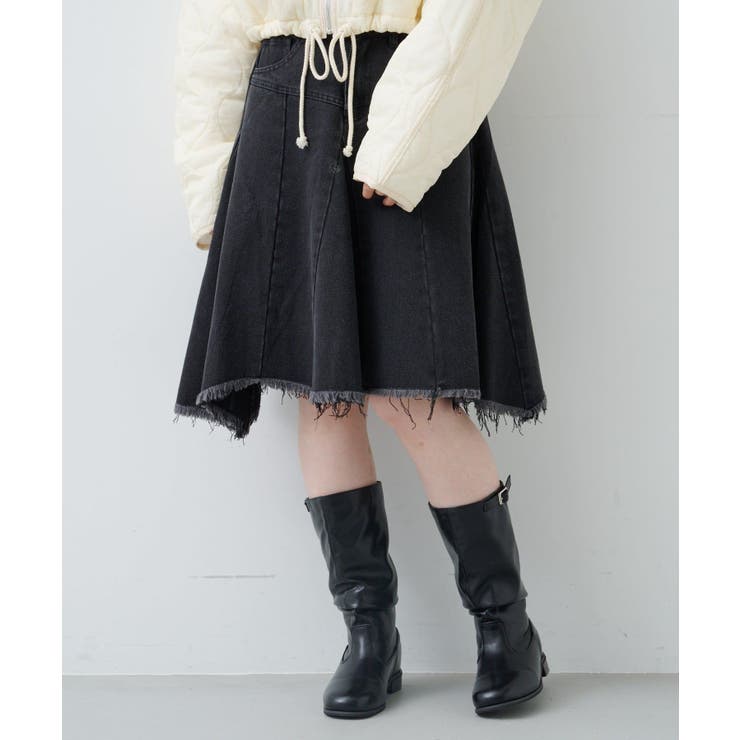 【Kastane】ダメージアシメミドルスカート | PAL GROUP OUTLET | 詳細画像3 