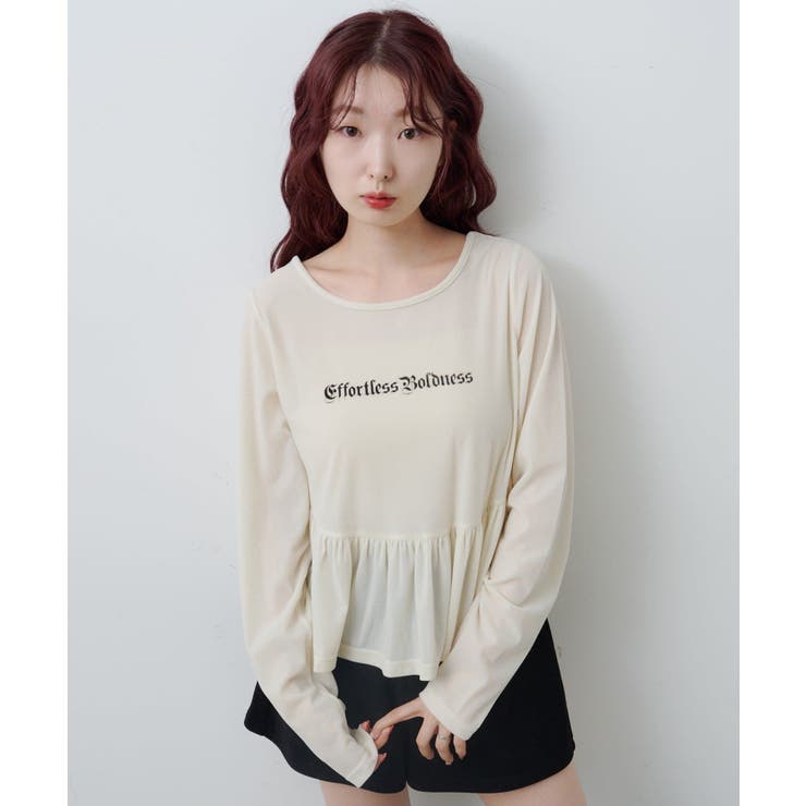 【Kastane】ロゴペプラムベロアトップス | PAL GROUP OUTLET | 詳細画像1 