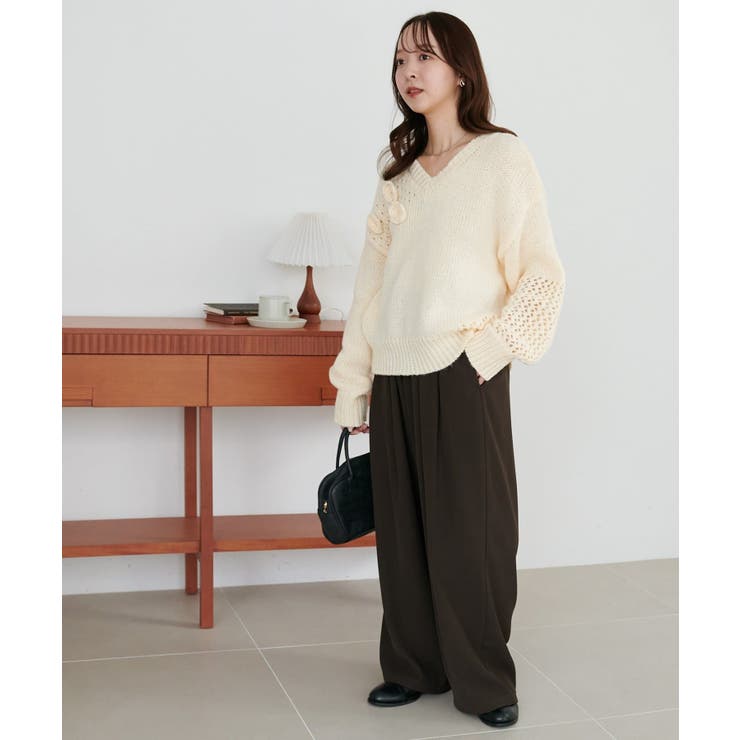 【Discoat】フラワーモチーフ付きプルオーバー | PAL GROUP OUTLET | 詳細画像9 