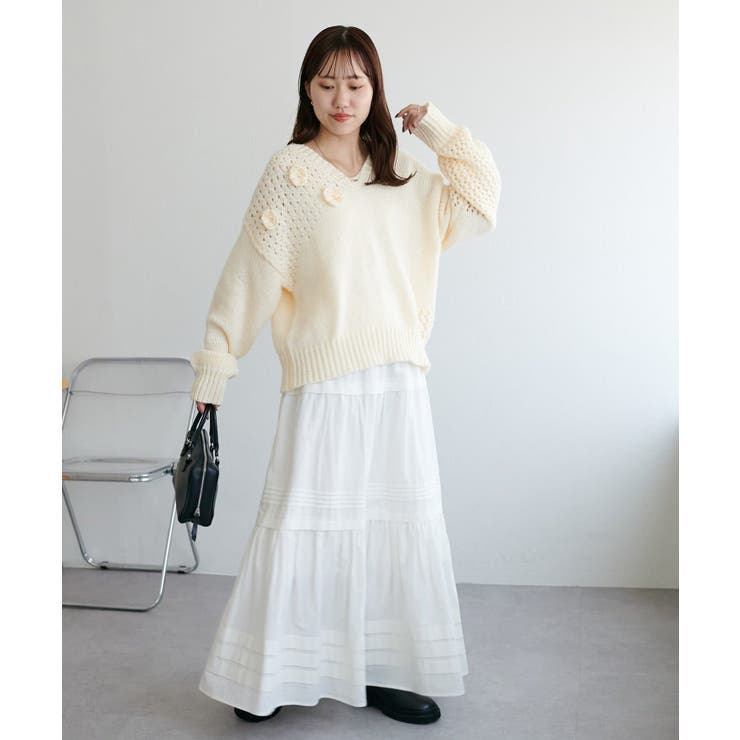 【Discoat】フラワーモチーフ付きプルオーバー | PAL GROUP OUTLET | 詳細画像15 