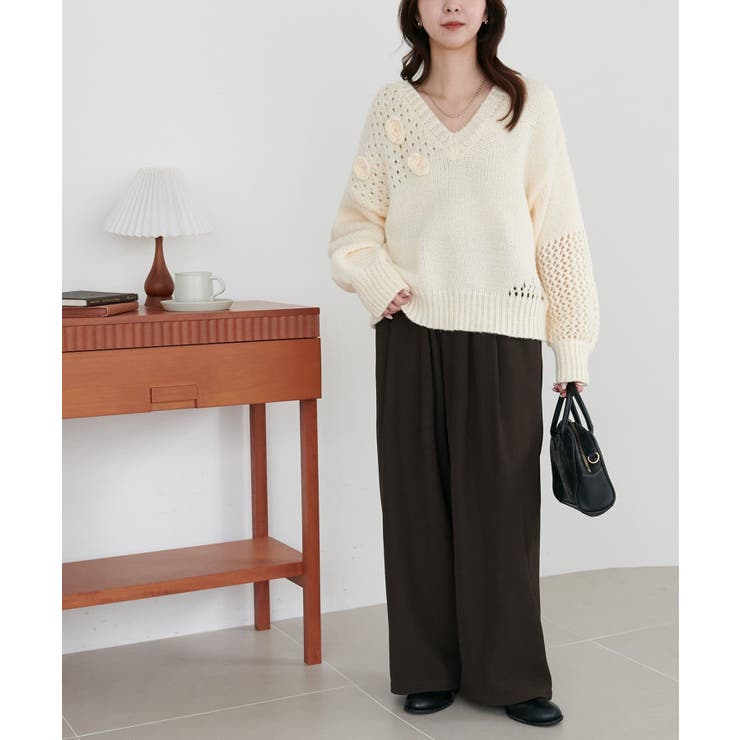 【Discoat】フラワーモチーフ付きプルオーバー | PAL GROUP OUTLET | 詳細画像7 