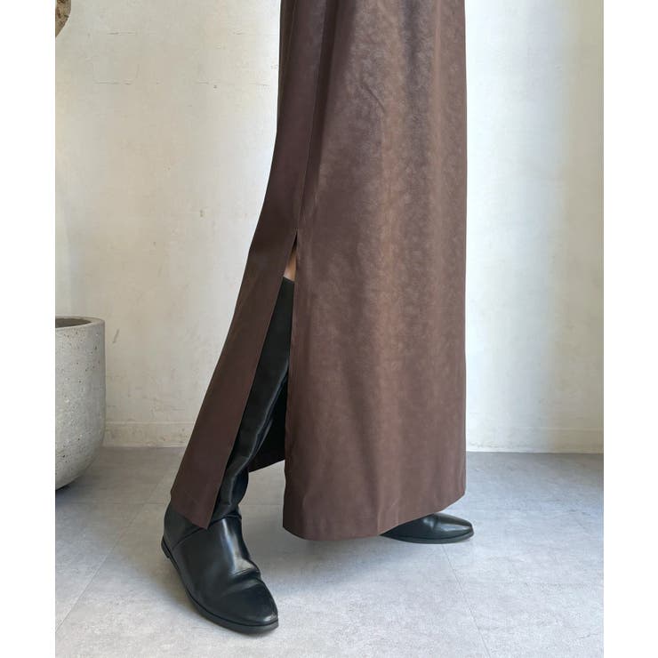 【DouDou】ヴィンテージフェイクレザーセミフレアスカート | PAL GROUP OUTLET | 詳細画像14 