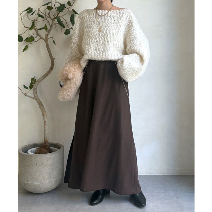 【DouDou】ヴィンテージフェイクレザーセミフレアスカート | PAL GROUP OUTLET | 詳細画像3 