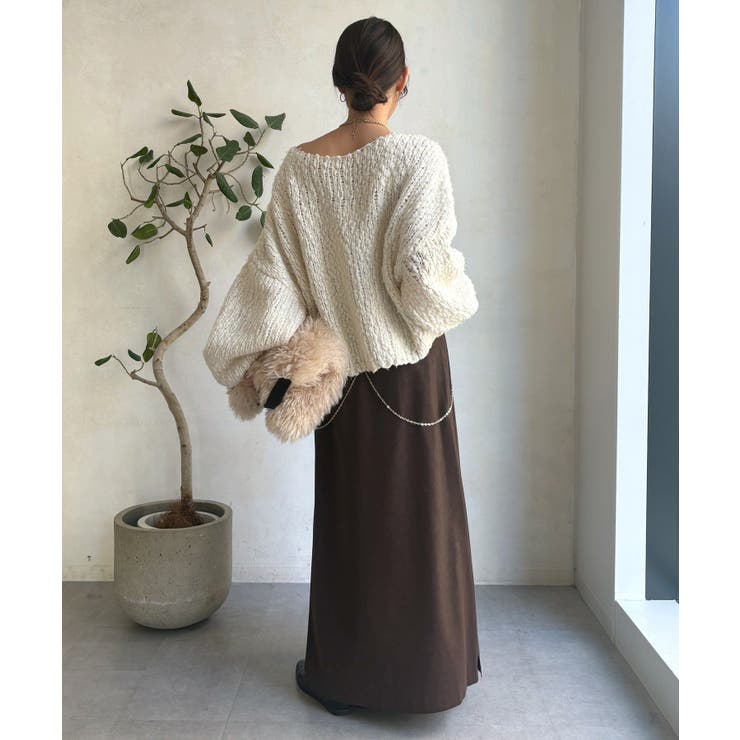 【DouDou】ヴィンテージフェイクレザーセミフレアスカート | PAL GROUP OUTLET | 詳細画像5 