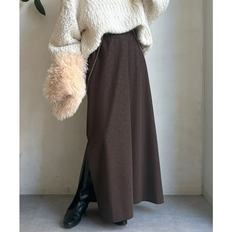 【DouDou】ヴィンテージフェイクレザーセミフレアスカート | PAL GROUP OUTLET | 詳細画像6 