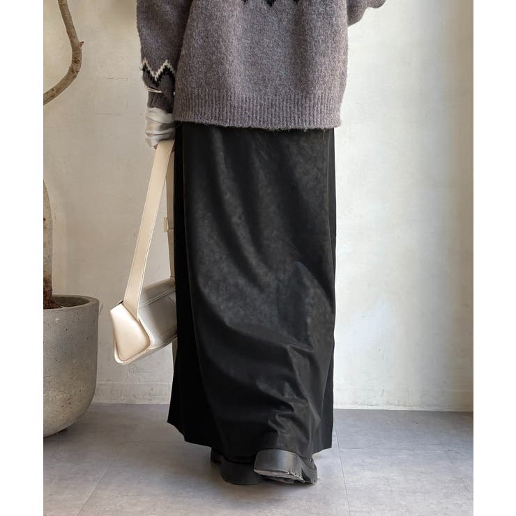 【DouDou】ヴィンテージフェイクレザーセミフレアスカート | PAL GROUP OUTLET | 詳細画像26 