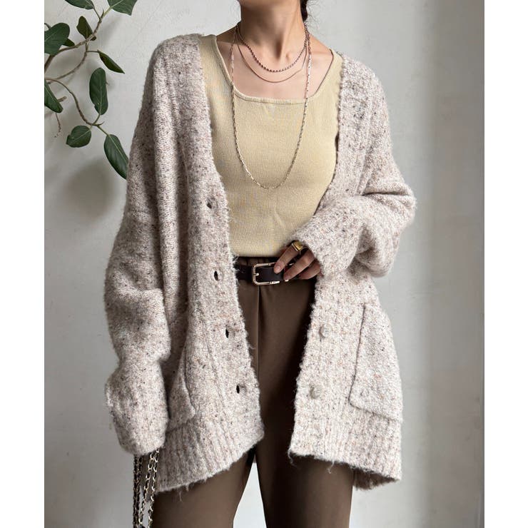 BE | 【DouDou】ウォッシャブルカラーネップカーディガン | PAL GROUP OUTLET