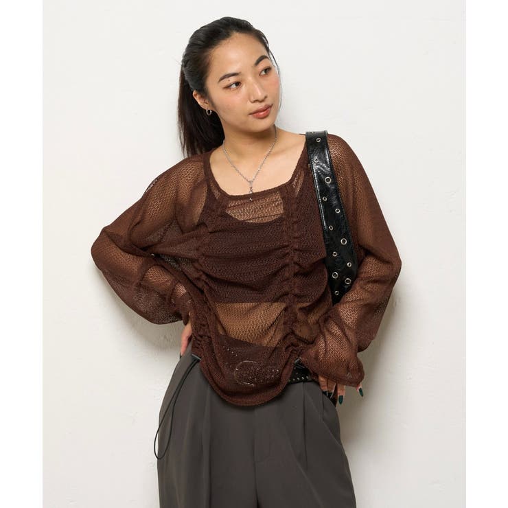 BRN | 【WHO'S WHO gallery】コードデザインニットソートップス | PAL GROUP OUTLET