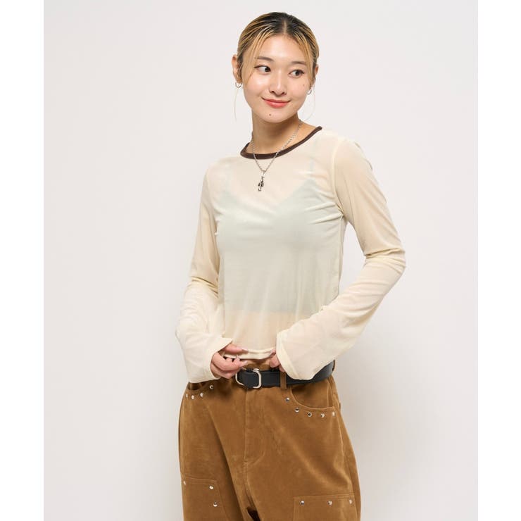 【WHO'S WHO gallery】ベロアリンガーL/S トップス | PAL GROUP OUTLET | 詳細画像1 