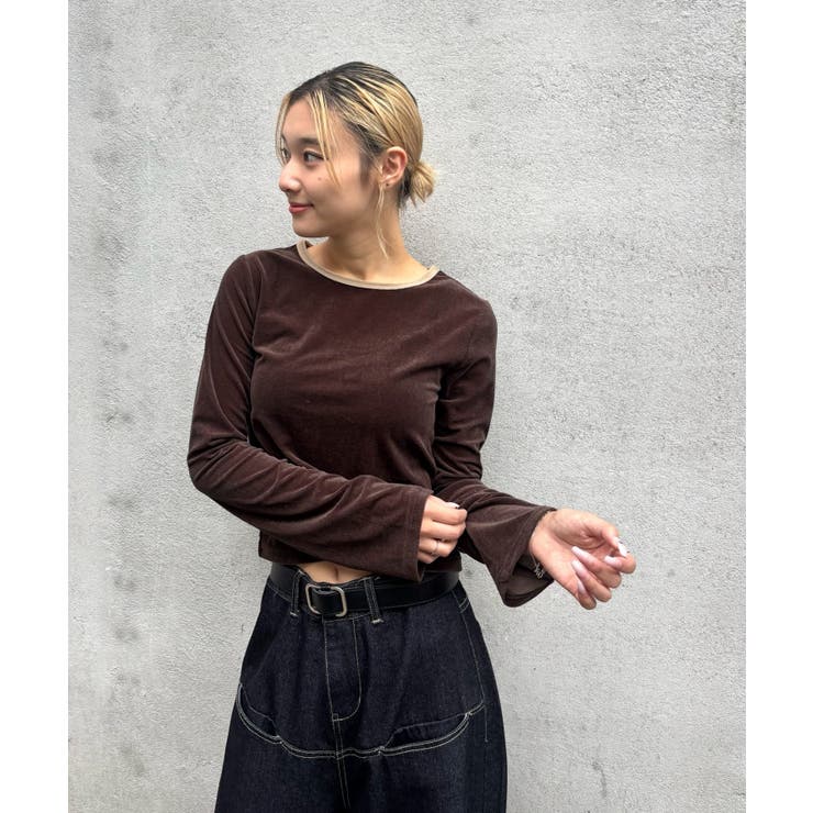 【WHO'S WHO gallery】ベロアリンガーL/S トップス | PAL GROUP OUTLET | 詳細画像6 