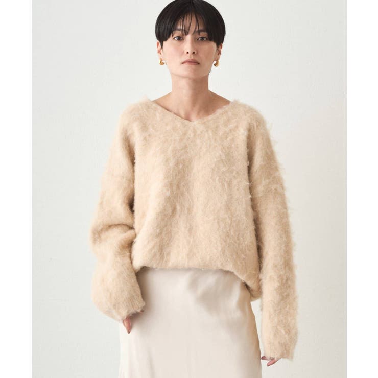 BE | 【earthy_】Vネックオーバーニット | PAL GROUP OUTLET