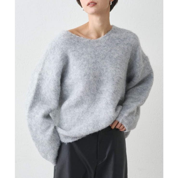 GY | 【earthy_】Vネックオーバーニット | PAL GROUP OUTLET