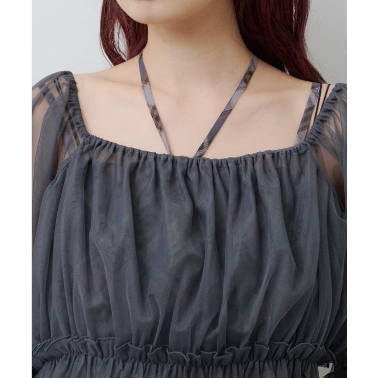 【Kastane】ペプラムチュール×レースアップワンピSET | PAL GROUP OUTLET | 詳細画像14 