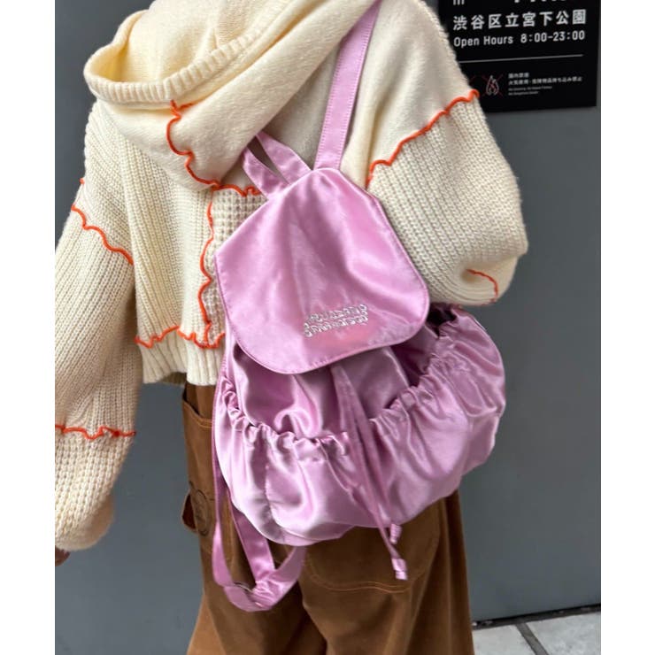 PINK | 【CIAOPANIC TYPY】H.Sロゴ刺繍サテンリュックサック | PAL GROUP OUTLET