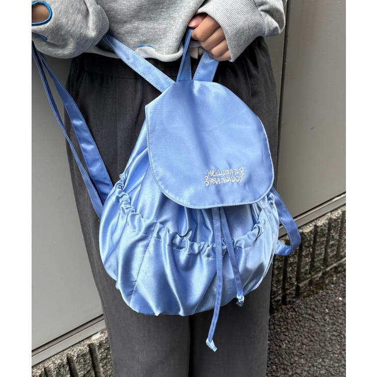 BLUE | 【CIAOPANIC TYPY】H.Sロゴ刺繍サテンリュックサック | PAL GROUP OUTLET
