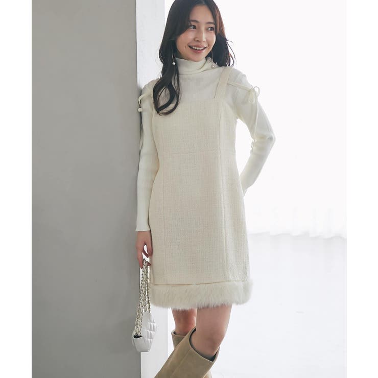 【La boutique BonBon】ファンシーツイードフェイクファー付きシ… | PAL GROUP OUTLET | 詳細画像4 