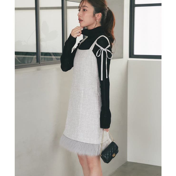 【La boutique BonBon】ファンシーツイードフェイクファー付きシ… | PAL GROUP OUTLET | 詳細画像25 