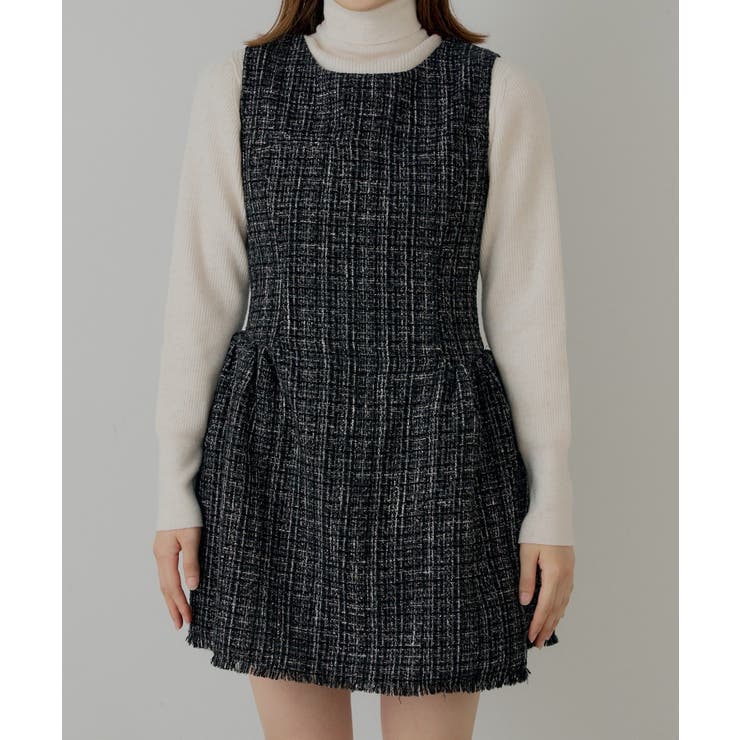 【Chico】ツイードサイドギャザーフレアミニOP | PAL GROUP OUTLET | 詳細画像12 