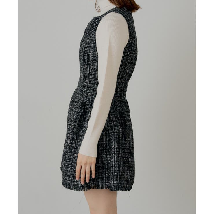 【Chico】ツイードサイドギャザーフレアミニOP | PAL GROUP OUTLET | 詳細画像13 