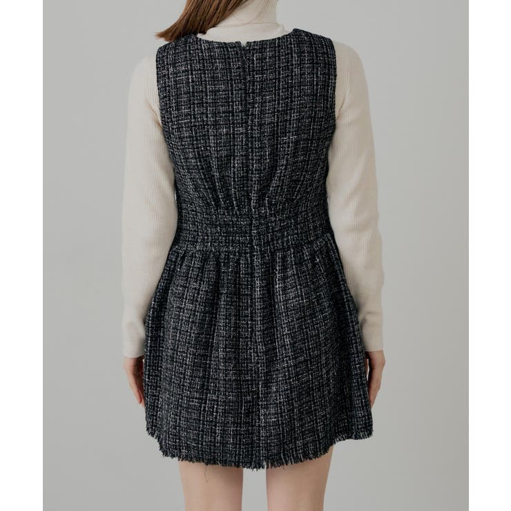 【Chico】ツイードサイドギャザーフレアミニOP | PAL GROUP OUTLET | 詳細画像14 