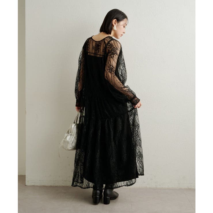 BLK | 【Omekashi】シアーティアードワンピース | PAL GROUP OUTLET