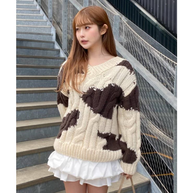 IVO/BRN | 【RAY CASSIN】ケーブルルーズニット | PAL GROUP OUTLET