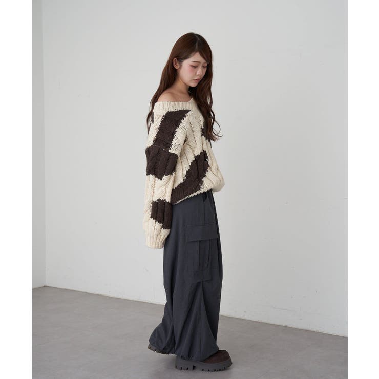 【RAY CASSIN】ケーブルルーズニット | PAL GROUP OUTLET | 詳細画像17 