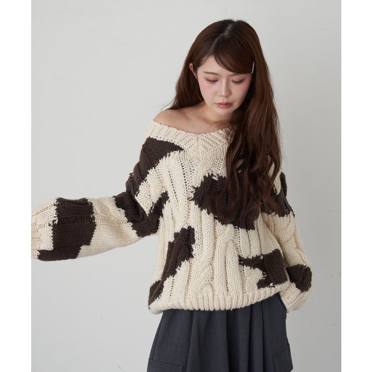 【RAY CASSIN】ケーブルルーズニット | PAL GROUP OUTLET | 詳細画像18 