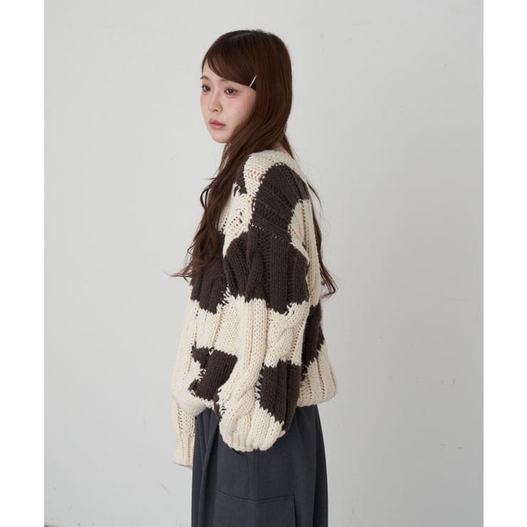 【RAY CASSIN】ケーブルルーズニット | PAL GROUP OUTLET | 詳細画像19 