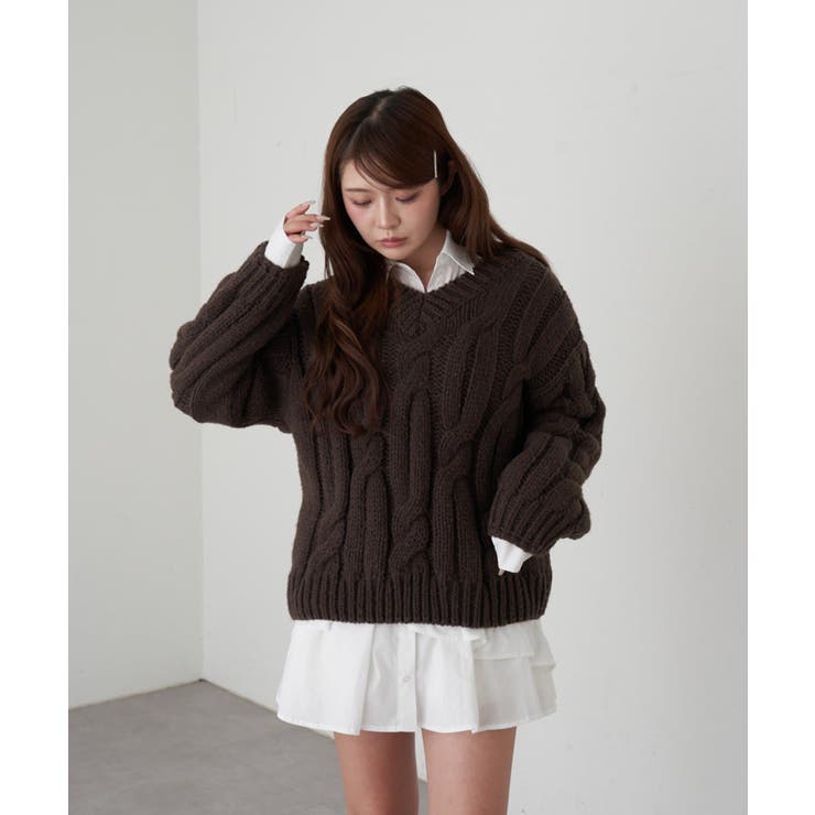 【RAY CASSIN】ケーブルルーズニット | PAL GROUP OUTLET | 詳細画像35 