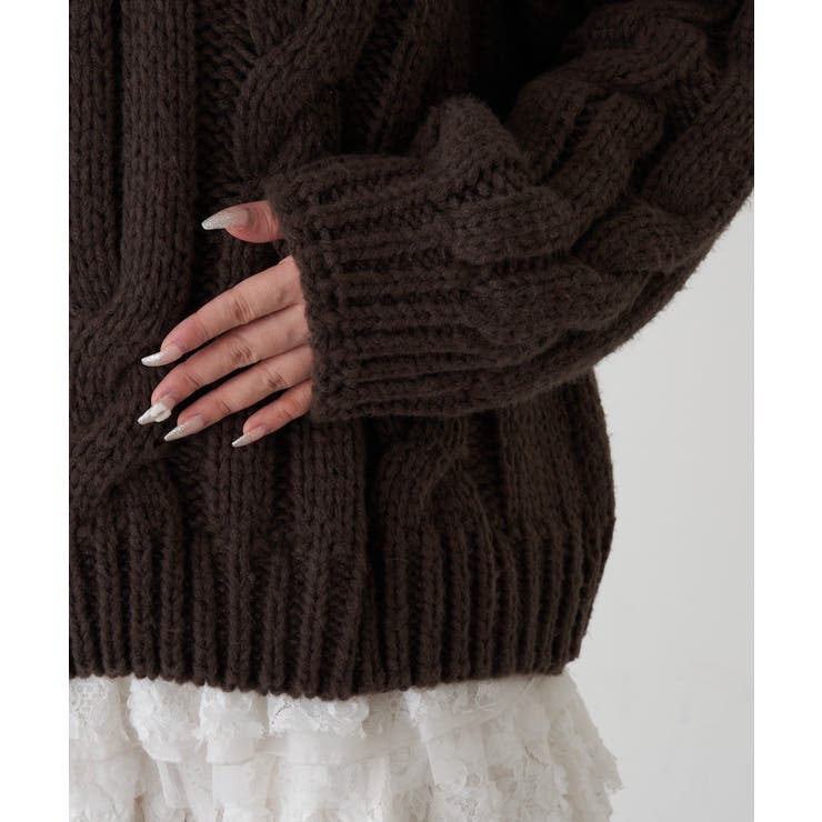 【RAY CASSIN】ケーブルルーズニット | PAL GROUP OUTLET | 詳細画像42 