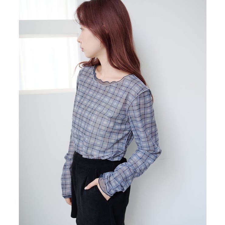 【Kastane】レイヤードチェックシアープルオーバー | PAL GROUP OUTLET | 詳細画像12 