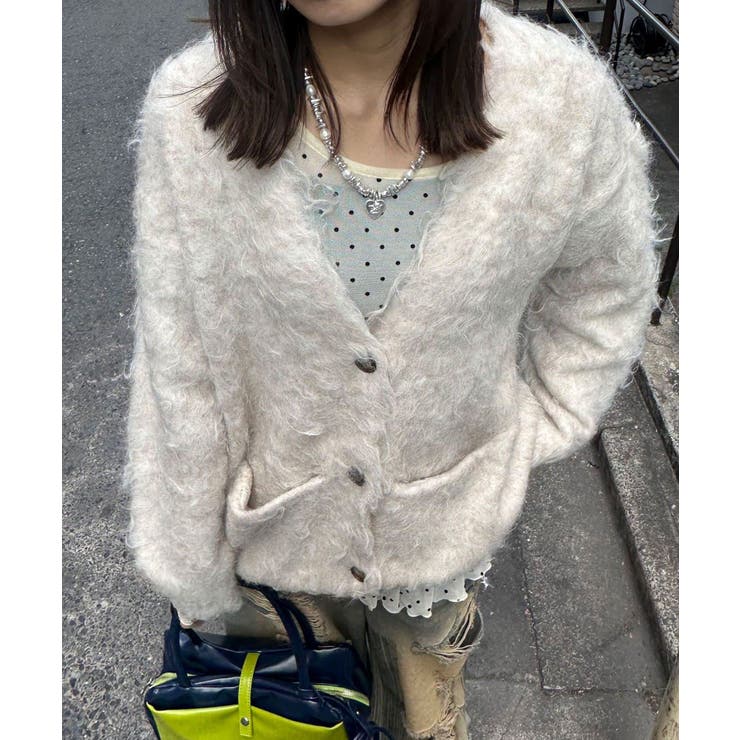 IVORY | 【Ciaopanic】【neutral】シャギーニットカーディガン | PAL GROUP OUTLET