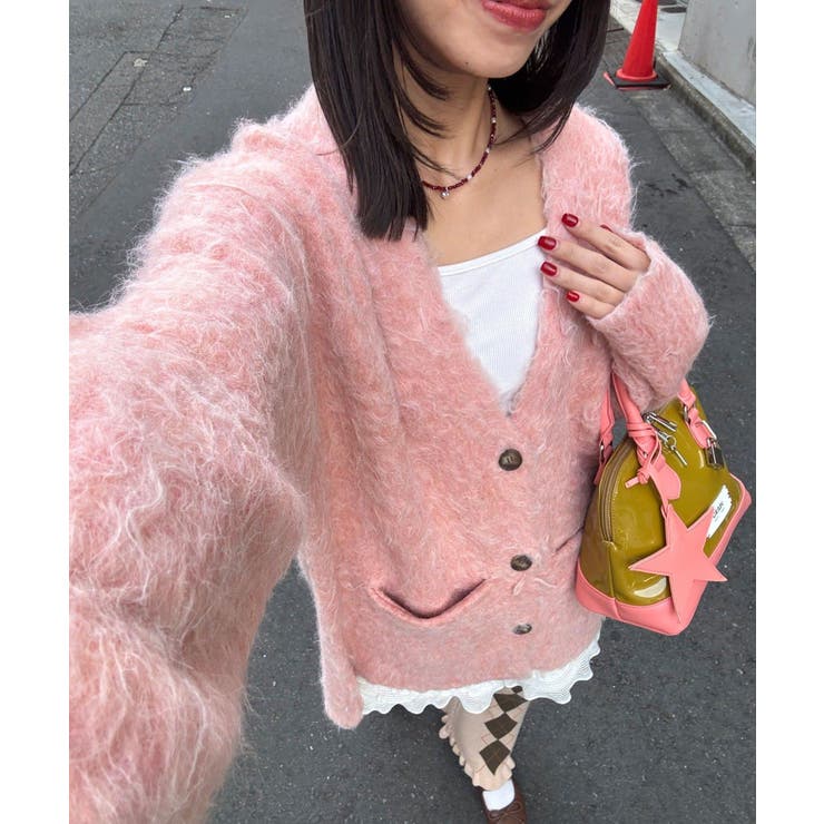 PINK | 【Ciaopanic】【neutral】シャギーニットカーディガン | PAL GROUP OUTLET