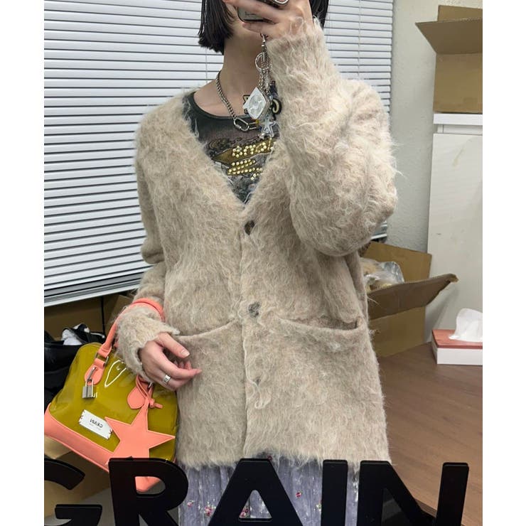 BEI | 【Ciaopanic】【neutral】シャギーニットカーディガン | PAL GROUP OUTLET
