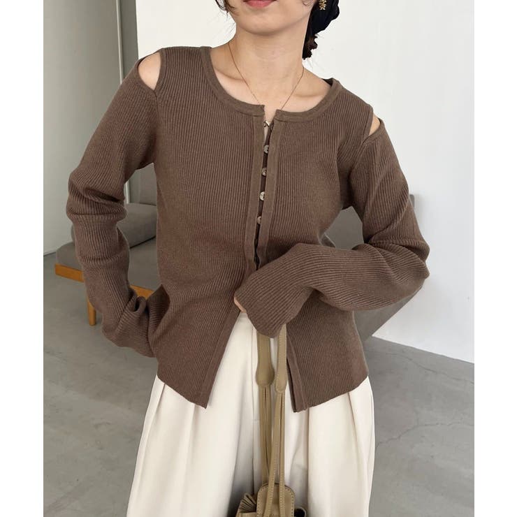 BROWN | 【CAPRICIEUX LE'MAGE】肩開きセッパボタンCD | PAL GROUP OUTLET