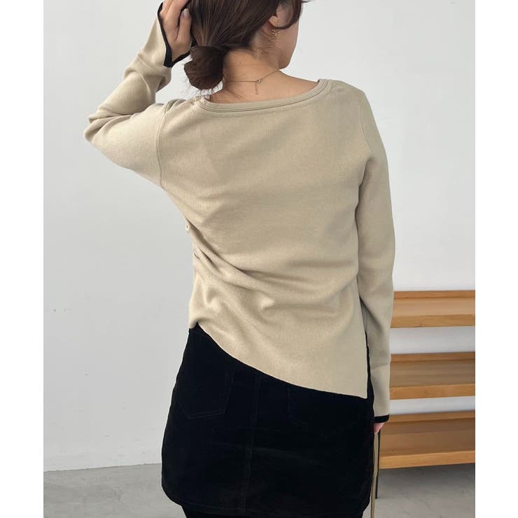 CAPRICIEUX LE'MAGE】1ポイントバイカラーニット[品番：PALW0007764