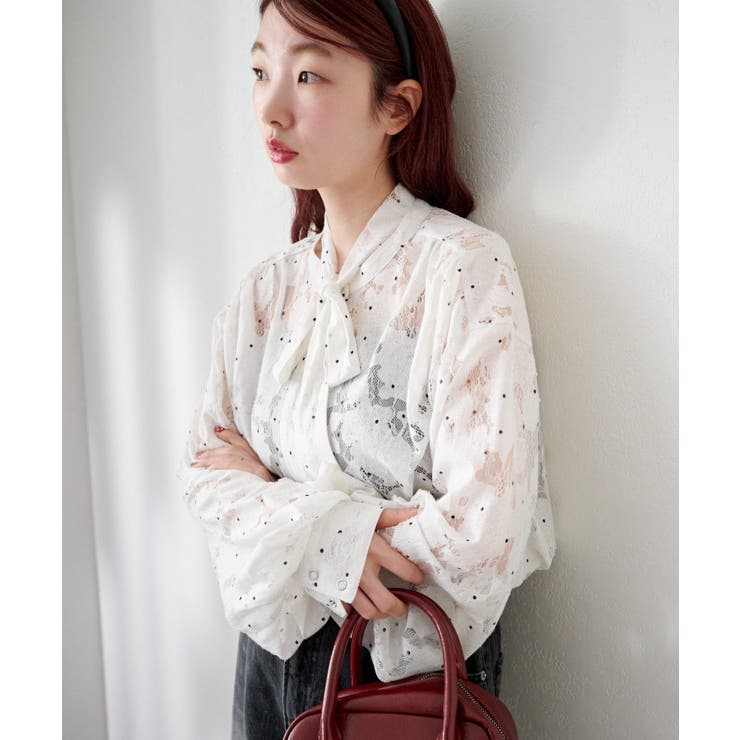 【Kastane】ドットレースボウタイブラウス | PAL GROUP OUTLET | 詳細画像13 