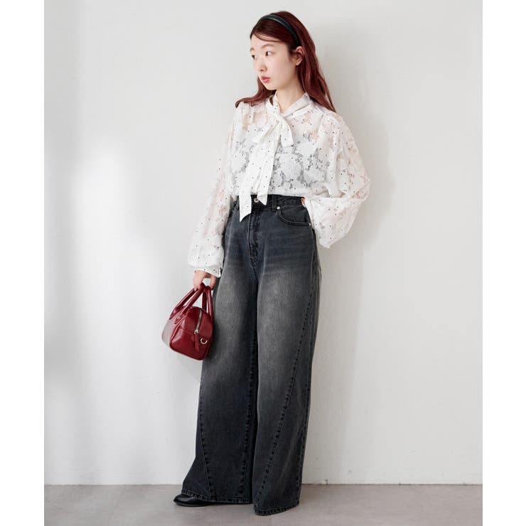 【Kastane】ドットレースボウタイブラウス | PAL GROUP OUTLET | 詳細画像17 