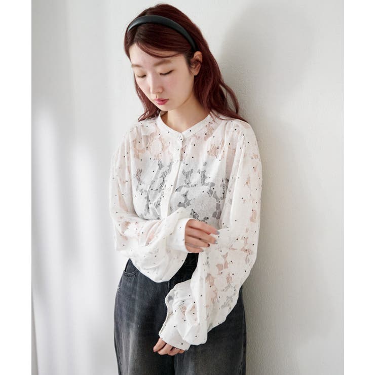 【Kastane】ドットレースボウタイブラウス | PAL GROUP OUTLET | 詳細画像21 