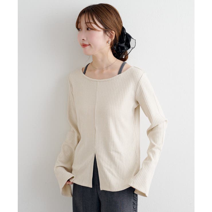 【Kastane】B ラメリブスリットトップス | PAL GROUP OUTLET | 詳細画像1 