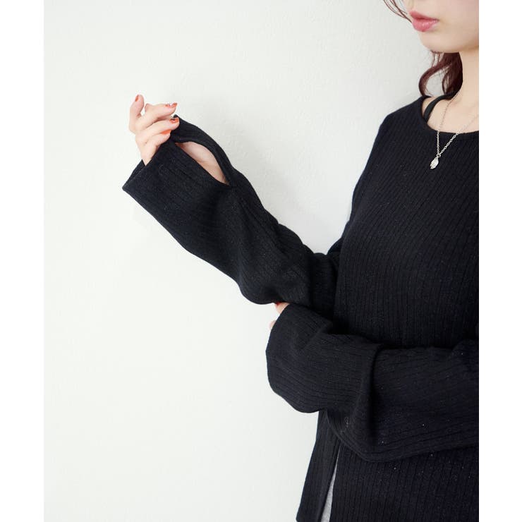 【Kastane】B ラメリブスリットトップス | PAL GROUP OUTLET | 詳細画像37 