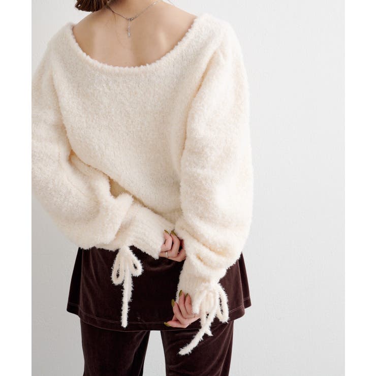 【Kastane】B リボンマトンスリーブニット | PAL GROUP OUTLET | 詳細画像1 