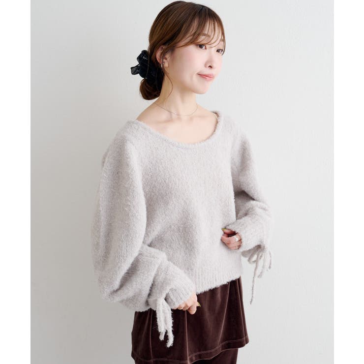 【Kastane】B リボンマトンスリーブニット | PAL GROUP OUTLET | 詳細画像8 