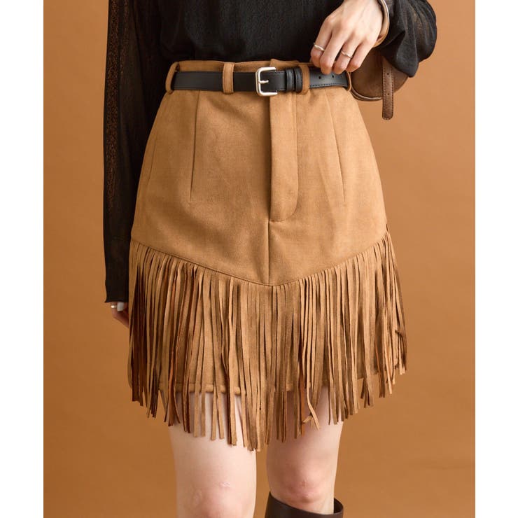 CML | 【mystic】フェイクスウェードフリンジスカート | PAL GROUP OUTLET