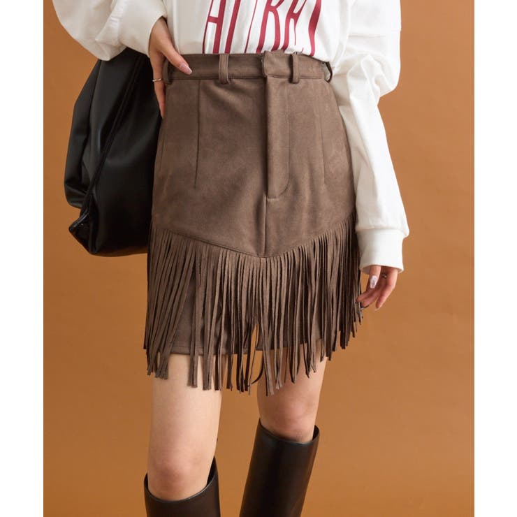 【mystic】フェイクスウェードフリンジスカート | PAL GROUP OUTLET | 詳細画像1 