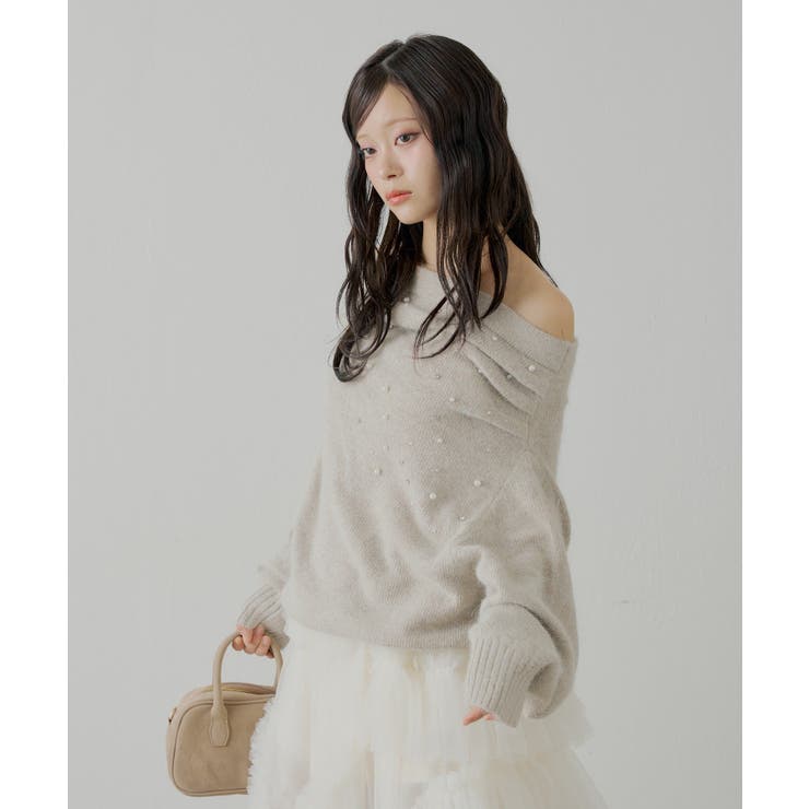 【Chico】ビジュー付アンゴラオフショルKT | PAL GROUP OUTLET | 詳細画像10 